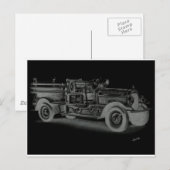 Vintager Feuerwehrwagen Postkarte (Vorne/Hinten)