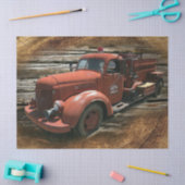 Vintager Feuerwehrwagen Seidenpapier (Basteln)