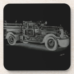 Vintager Feuerwehrwagen Untersetzer