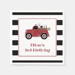 Vintager Feuerzug Geburtstag Napkins Serviette