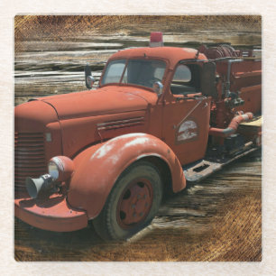 Vintager Feuerzug Glasuntersetzer