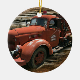 Vintager Feuerzug Keramik Ornament