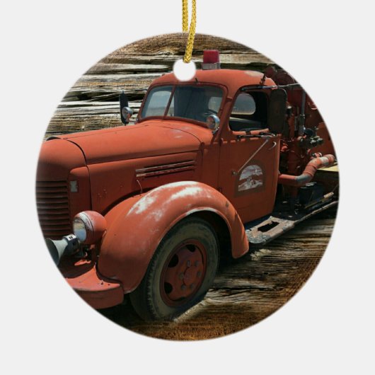 Vintager Feuerzug Keramik Ornament (Vorne)