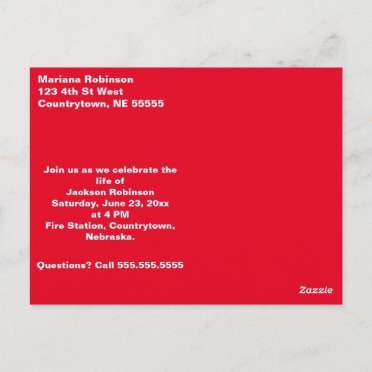 Vintager Feuerzug - Lebensfeier Postkarte (Rückseite)