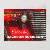 Vintager Feuerzug - Lebensfeier Postkarte (Vorderseite)