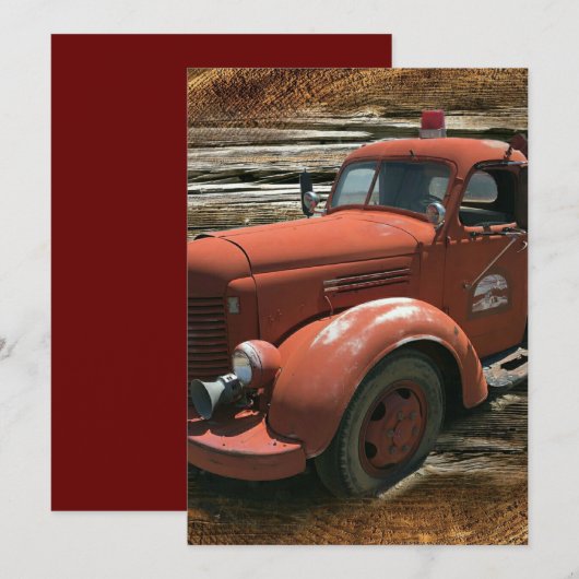 Vintager Feuerzug Save The Date (Vorne/Hinten)