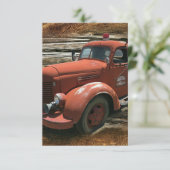 Vintager Feuerzug Save The Date (Stehend Vorderseite)