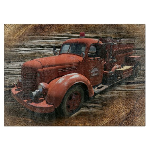 Vintager Feuerzug Schneidebrett (Vorderseite)
