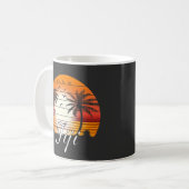 Vintager Fiji Palm Tree Summer Beach Kaffeetasse (Vorderseite Links)