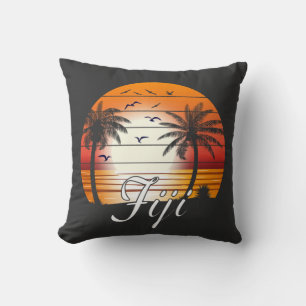 Vintager Fiji Palm Tree Summer Beach Kissen