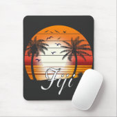 Vintager Fiji Palm Tree Summer Beach Mousepad (Mit Mouse)