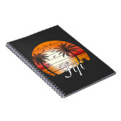 Vintager Fiji Palm Tree Summer Beach Notizblock (Rechte Seite)
