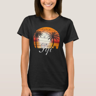 Vintager Fiji Palm Tree Summer Beach T-Shirt