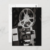 Vintager Filmprojektor Schwarz-Weiß Postkarte (Vorne/Hinten)