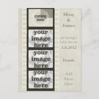 Vintager Filmstreifen kommt bald Foto Postkarten