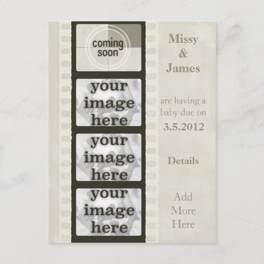 Vintager Filmstreifen kommt bald Foto Postkarten (Vorderseite)