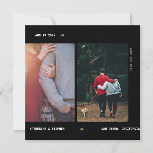 Vintager Filmstreifen Save the Date Einladung (Vorderseite)