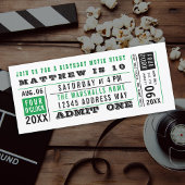 Vintager Filmticket Geburtstag Benutzerdefinierte Einladung