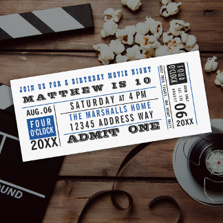 Vintager Filmticket Geburtstag Custom Colors Invit Einladung