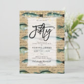 Vintager Fisch 50. Geburtstagsfeier Einladung (Stehend Vorderseite)