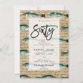 Vintager Fisch 60. Geburtstagsfeier Einladung (Vorderseite)