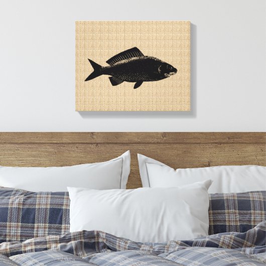 Vintager Fisch auf Leinwand (Insitu (Schlafzimmer))