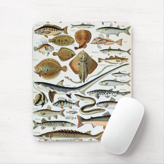 Vintager Fisch der Welt Mousepad (Mit Mouse)