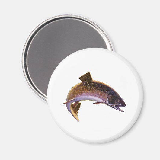 Vintager Fisch, Sportfischer Magnet (Vorderseite/Rückseite)