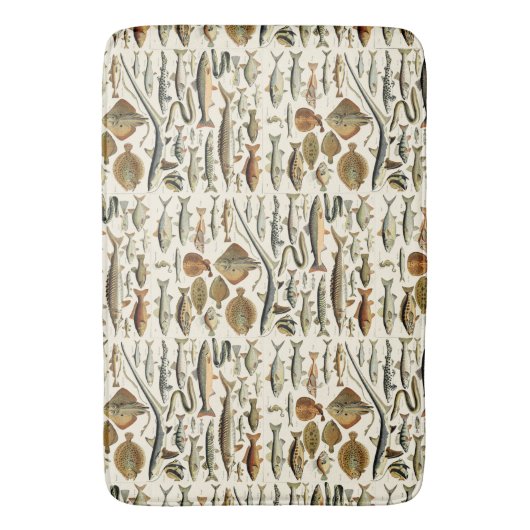 Vintager Fisch von Adolphe Millot Badematte (Vorderseite Vertikal)