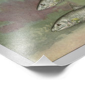 Vintager Fischdruck auf Knochen Fotodruck (Ecke)