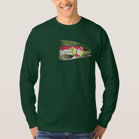 Vintager Fischen Regenbogenforelle T - Shirt (Vorderseite)