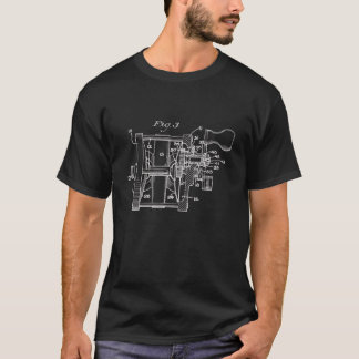 Vintager Fischen-Spulen-Kunst-T - Shirt