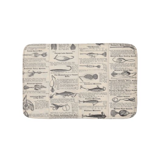 Vintager Fischfang: Antiker Fischer aus den 1900er Badematte (Vorderseite)