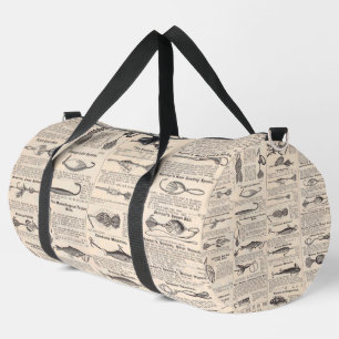 Vintager Fischfang: Antiker Fischer aus den 1900er Duffle Bag