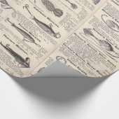 Vintager Fischfang: Antiker Fischer aus den 1900er Geschenkpapier (Ecke)