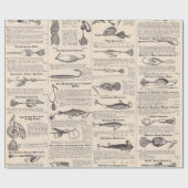 Vintager Fischfang: Antiker Fischer aus den 1900er Geschenkpapier (Flach)