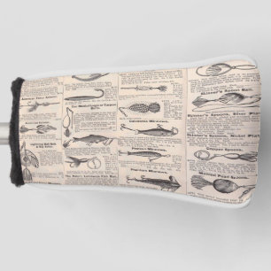 Vintager Fischfang: Antiker Fischer aus den 1900er Golf Headcover