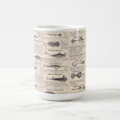 Vintager Fischfang: Antiker Fischer aus den 1900er Kaffeetasse (Mittel)