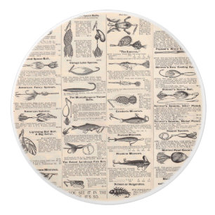 Vintager Fischfang: Antiker Fischer aus den 1900er Keramikknauf