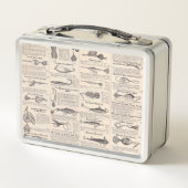 Vintager Fischfang: Antiker Fischer aus den 1900er Metall Brotdose (Rückseite)