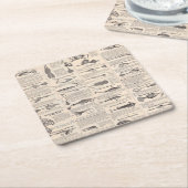 Vintager Fischfang: Antiker Fischer aus den 1900er Rechteckiger Pappuntersetzer (angewinkelt)