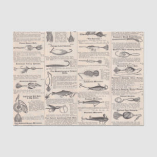 Vintager Fischfang: Antiker Fischer aus den 1900er Seidenpapier