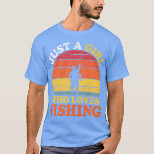 Vintager Fischfang nur ein Mädchen, das Lieben Fis T-Shirt