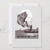 Vintager Fischsee 50. Geburtstag Einladung (Rückseite)