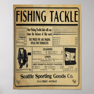 Vintager Fischspeicher Druck Poster