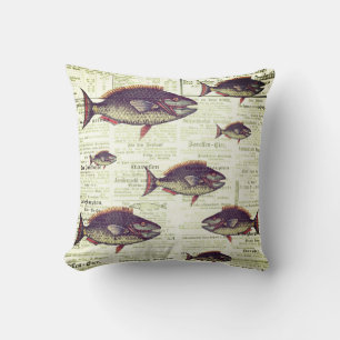 Vintager Fischwurfkissen Kissen