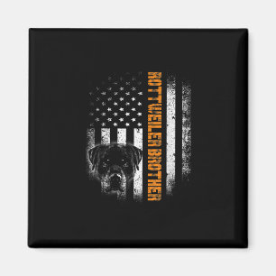 Vintager Flag lustiger Hund Rottweiler Brother Bes Magnet