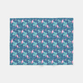Vintager Flamingo-Marsch Fleecedecke (Vorderseite (Horizontal))