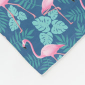 Vintager Flamingo-Marsch Fleecedecke (Ecke)
