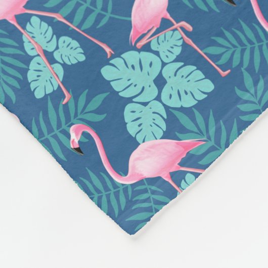 Vintager Flamingo-Marsch Fleecedecke (Ecke)